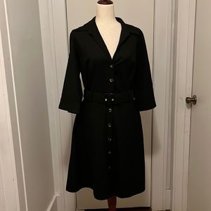 Ann Taylor black button down dress size 10